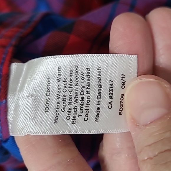 Talbots Vibrant Red & Blue Plaid Shirt size 3X - Picture 6 of 7